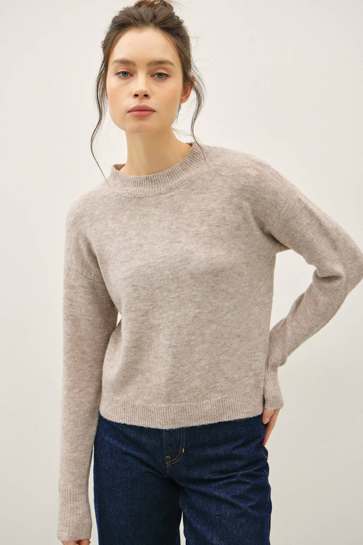 Classic Crew Neck Long Sleeve Knit Sweater