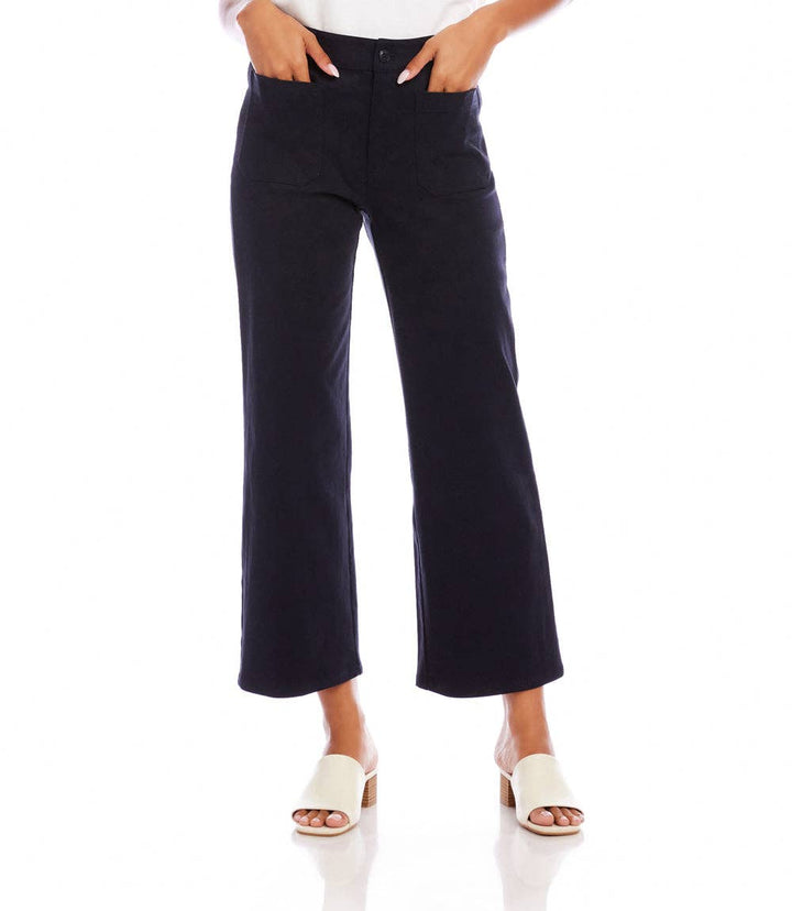 Petite Size Lauren Patch Pocket Cropped Pants in Navy