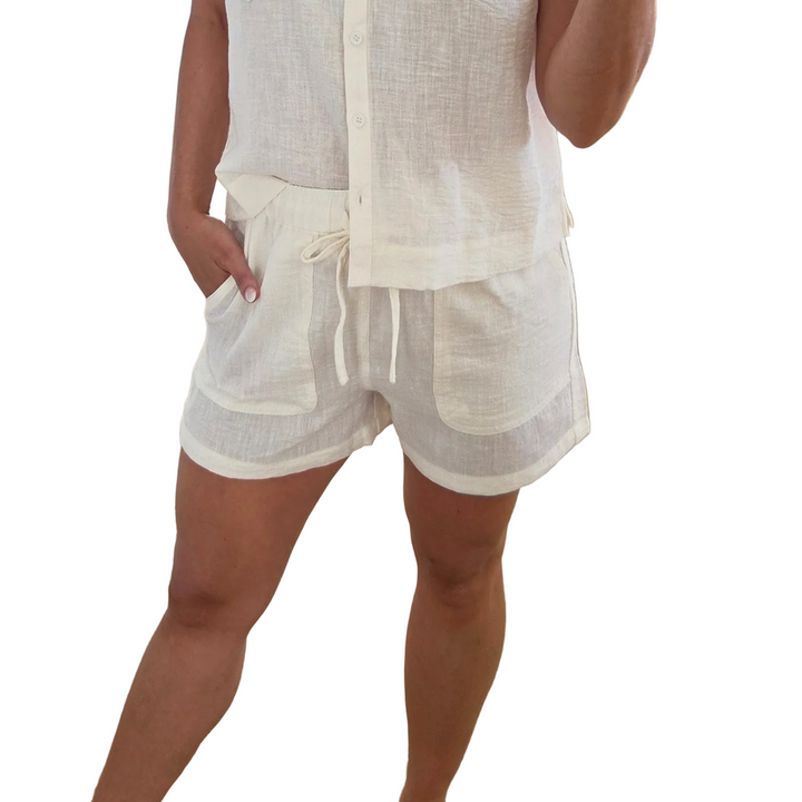 Linen Drawstring Shorts